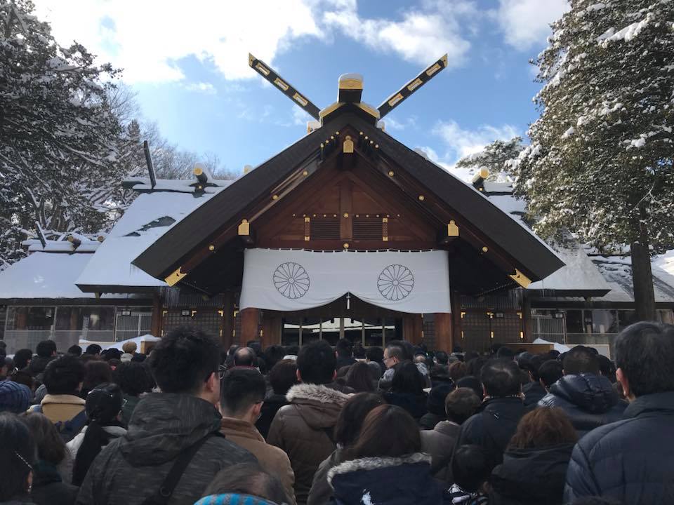 北海道神宮　初詣　混雑